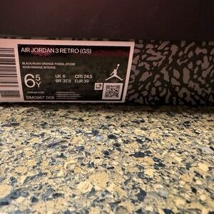 Jordan 3 Retro GS in Black and Orange